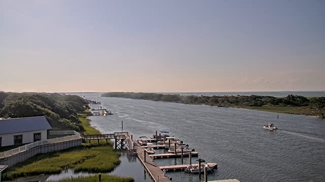 Beaufort Hotel Pier on Taylor Creek in Beaufort town, NC, USA