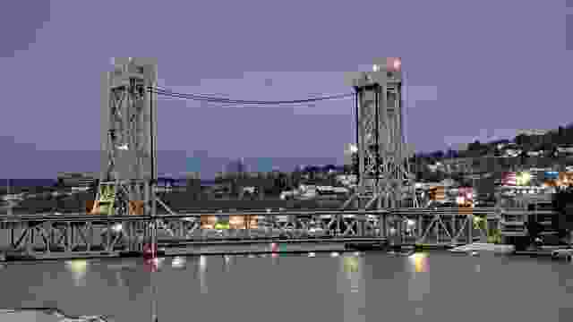 Portage Lake Lift Bridge in Houghton, MI, USA