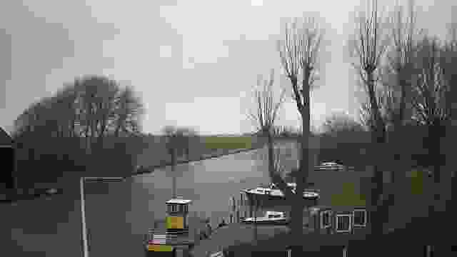 Pier in the village of Wyns, Netherlands